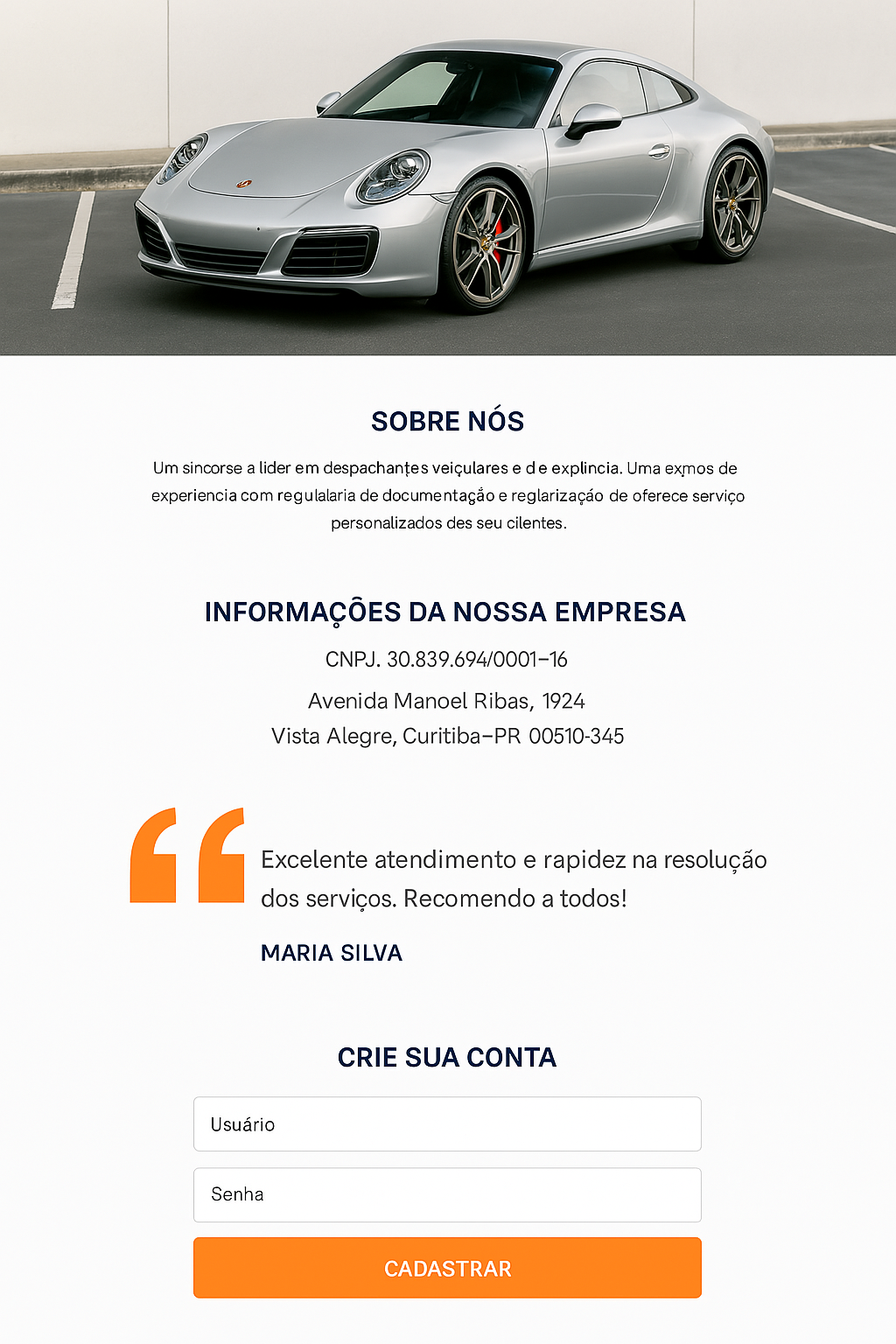 Banner de um Porsche
